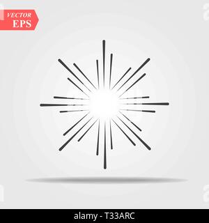 Sunburst sun burst or sunlight line art vector icon for apps and websites. Comic explosion effect. Radiating, radial lines. Starburst sunburst element Stock Vector