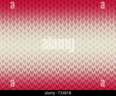 Red and white gradient snake skin seamless pattern, long sharp scale Stock Photo