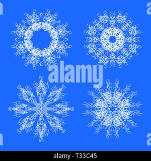 Set of Different Winter White Snowflakes. Stock Vector
