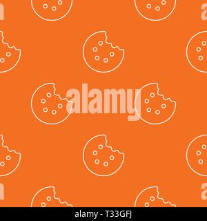 Bite biscuits pattern vector orange for any web design best Stock Vector