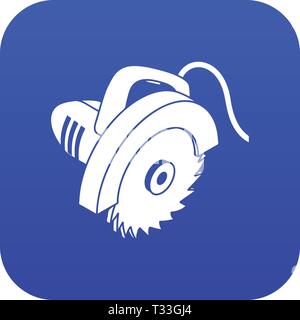 Circular saw icon blue vector isolated on white background Stock Vector