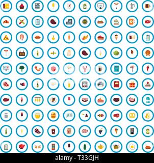 100 pub essay icons set in flat style for any design vector illustration Stock Vector