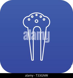 Hair fix clip icon blue vector isolated on white background Stock Vector