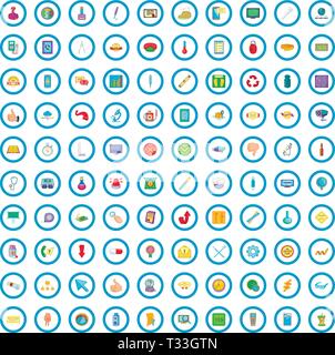 100 quality control icons set in cartoon style for any design vector illustration Stock Vector