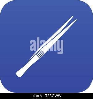 Tweezers icon digital blue for any design isolated on white vector illustration Stock Vector