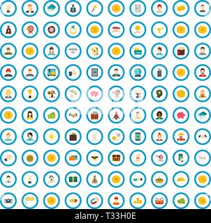 100 raffle icons set in flat style for any design vector illustration Stock Vector