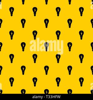Light bulb with lightning inside pattern seamless vector repeat geometric yellow for any design Stock Vector