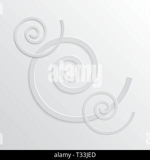 Abstract pale gray spiral pattern. Simple gray and white geometric shapes Stock Vector