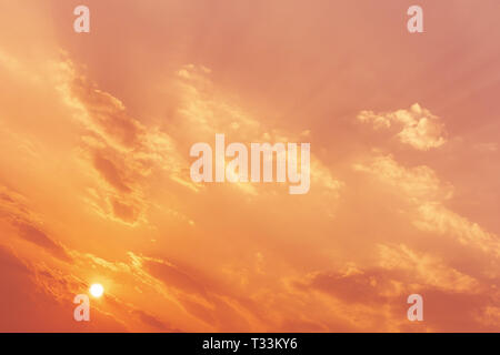 Beautiful sunset sky and clouds with light colorful. Stock Photo