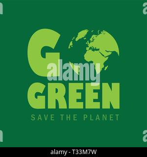 go green save the planet concept vector illustration EPS10 Stock Vector