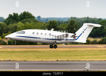 A Piaggio P.180 Avanti executive transport aircraft of the Italian Air Force at RAF Fairford. Stock Photo