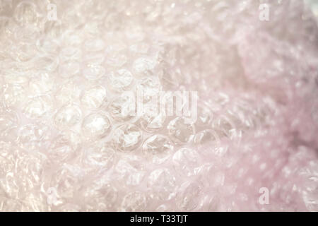 Plastic bubble wrap close up with white highlights Stock Photo