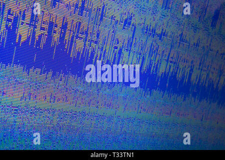 damaged file displayed with unreadable dots and lines Stock Photo