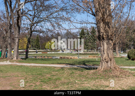 SOFIA, BULGARIA - MARCH 27, 2019: Amazing Spring landscape of South Park in city of Sofia, Bulgaria Stock Photo