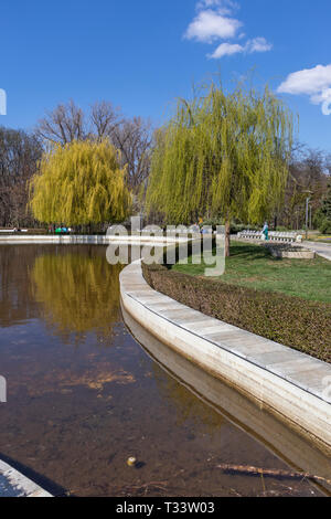 SOFIA, BULGARIA - MARCH 27, 2019: Amazing Spring landscape of South Park in city of Sofia, Bulgaria Stock Photo