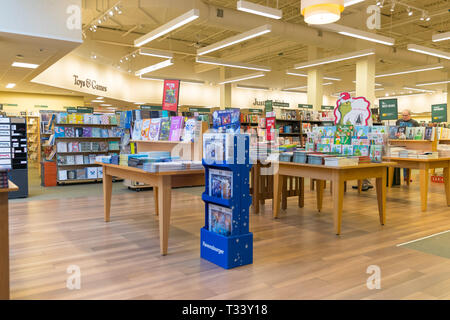 New Jersey, NJ, October 6 2018: Barnes and Noble store interior. Barnes & Noble Booksellers is the largest retail bookseller in the United States. Stock Photo