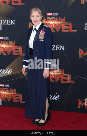 Marvel Studios's 'Captain Marvel' World Premiere held at the El Capitan Theatre  Featuring: Brigadier General Jeannie M. Leavitt Where: Los Angeles, California, United States When: 04 Mar 2019 Credit: Sheri Determan/WENN.com Stock Photo