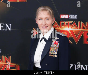 Marvel Studios's 'Captain Marvel' World Premiere held at the El Capitan Theatre  Featuring: Brigadier General Jeannie M. Leavitt Where: Los Angeles, California, United States When: 04 Mar 2019 Credit: Sheri Determan/WENN.com Stock Photo