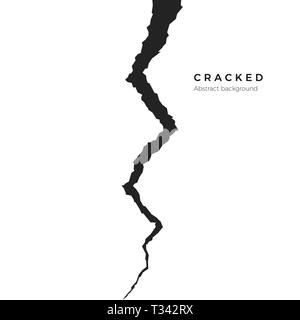 Surface cracked ground. Sketch crack texture. Split terrain after earthquake. vector illustration isolated on white background Stock Vector