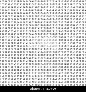 Random hexadecimal code stream. Abstract digital data element. Matrix background. Vector illustration isolated on white Stock Vector