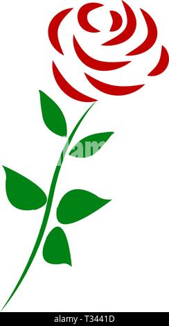 Vector branch of red roses isolated on a white background Stock Vector ...