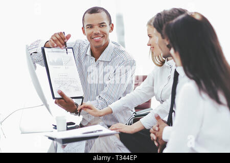 professional business team discussing new information in the office Stock Photo
