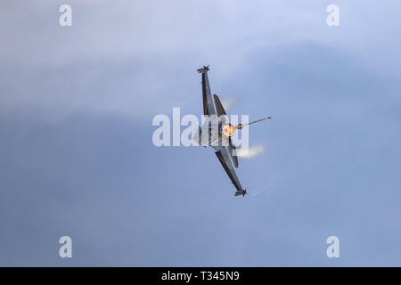 ISTANBUL, TURKEY - SEPTEMBER 23, 2018: Solo Turk Air Aerobatics Show in Teknofest Istanbul Aeronautics, Space and Technology Festival Stock Photo