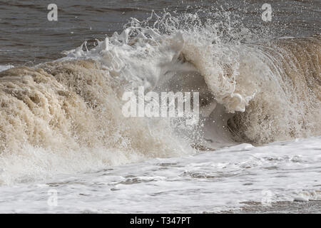 Sea Sculpture, breaking waves and forceful water Stock Photo