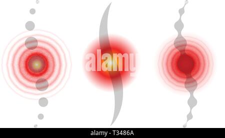 Spine pain area. Backache abstract vector icons. Medical infographic elements. Vector illustration. Stock Vector