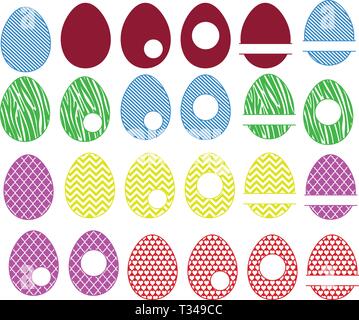 Big set of Easter eggs Stock Vector