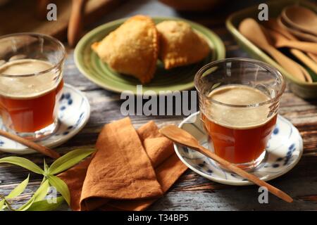 Sarabba. Traditional herbal-spiced tea latte from Makassar (Ujung Pandang), South Sulawesi. Stock Photo