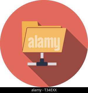 Shared folder icon. Flat color design. Vector illustration. Stock Vector