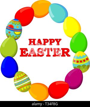 Colorful cartoon easter poster Stock Vector