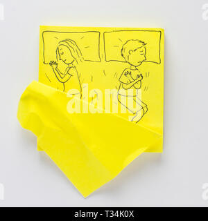 Conceptual couple sleeping in bed Stock Photo