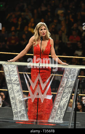 New York, USA. 6th Apr, 2019. Torrie Wilson at the 2019 WWE Hall Of Fame Ceremony at the Barclay's Center in Brooklyn, New York City on April 6, 2019. Credit: George Napolitano/Media Punch/Alamy Live News