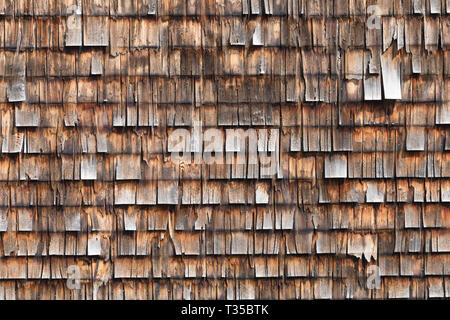 texture of wooden shingles Stock Photo