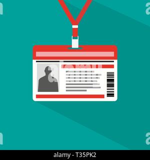 Name tag badge template with shadow. vector illustration in flat design on green background Stock Vector