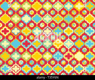 Moroccan Quatrefoil Seamless Pattern Mosaic Ogee Vector Stock Vector