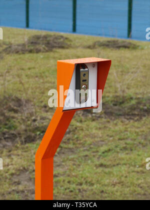 intercom on the lawn of a country house Stock Photo