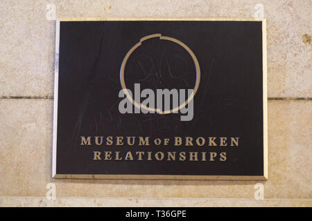 Hollywood Blvd, Los Angeles, CA / USA - October 10, 2017: A sign for the Museum of Broken Relationships Stock Photo