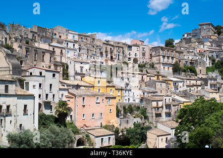Aerial view of Ragusa Ibla, a famous hill town in South East Sicily Stock Photo