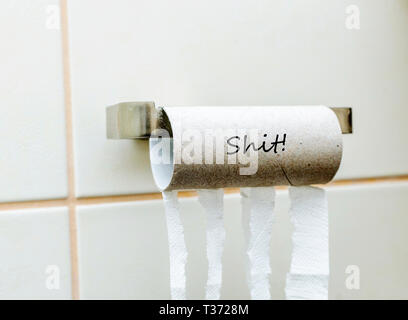 Empty loo roll Stock Photo