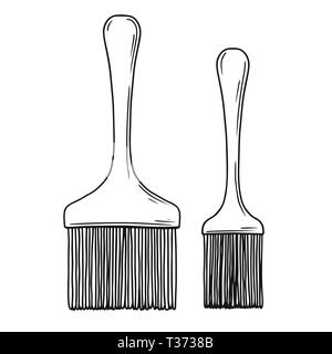 Sketch silicone baking brush isolated on white background. Vector illustration Stock Vector