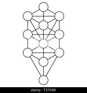 kabbalah tree of life alchemy jewish hebrew numerology spiritual illustration Stock Photo