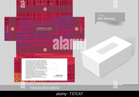 Abstract tissue box concept, template for business purpose, place your text and Logos and ready to go for print Stock Vector
