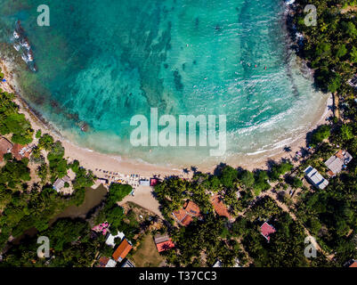 Hiriketiya Beach in Sri Lanka aerial lanscape view Stock Photo