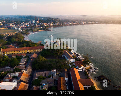 Galle Dutch Fort in Galle city of Sri Lanka aerial view Stock Photo