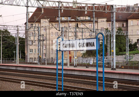 Railway station Gdynia Glowna – main railway station in Gdynia. Poland Stock Photo