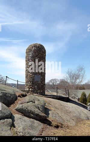 Abigail Adams Cairn in Quincy, Massachusetts where Abigail Adams and her young son, John Quincy Adams, watched the burning of Charlestown Stock Photo