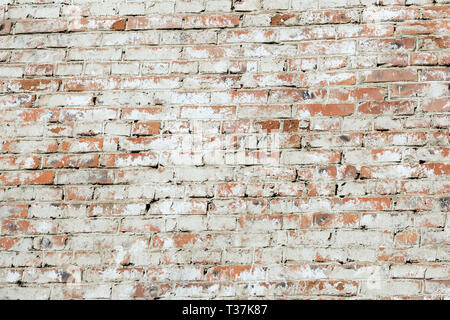 Old painted red brick wall background and texture Stock Photo